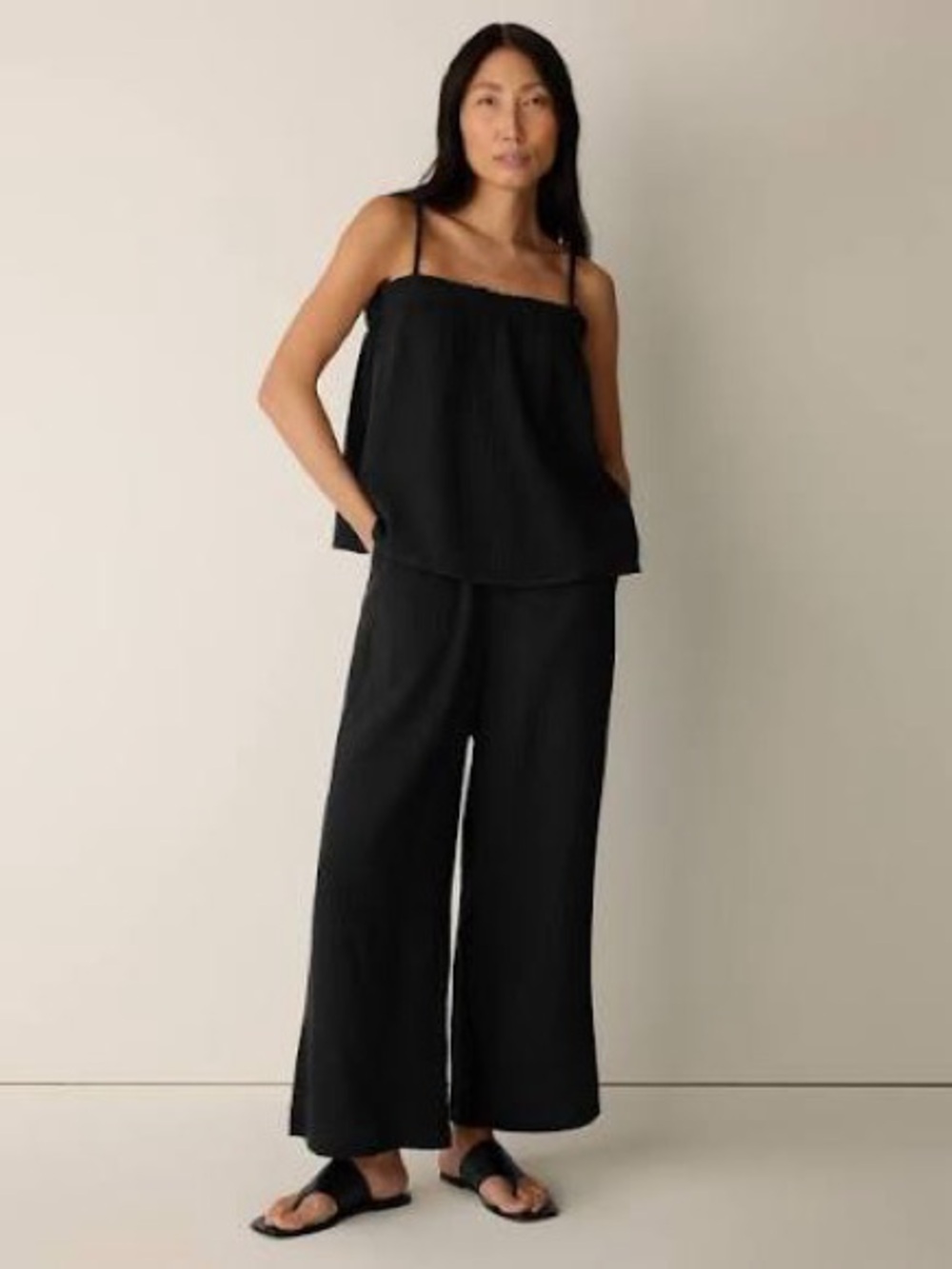 Eileen Fisher Cotton Lofty Gauze Wide-Leg Pant